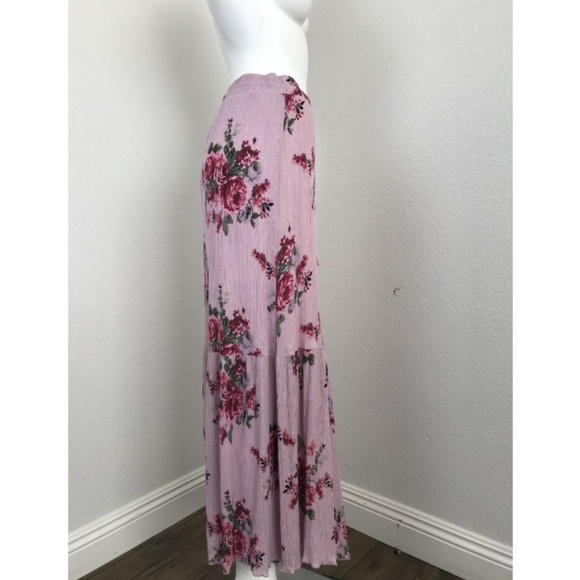 SEE YOU MONDAY XL Maxi Skirt Pink 100%Rayon Floral - Picture 4 of 5